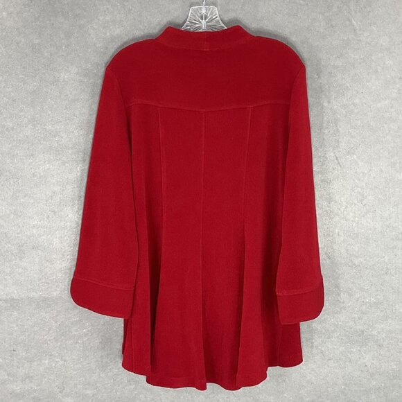 IC by Connie K Blazer Women Sz XL Red Slinky Two Button Jacket Artsy Lagenlook - Picture 5 of 12